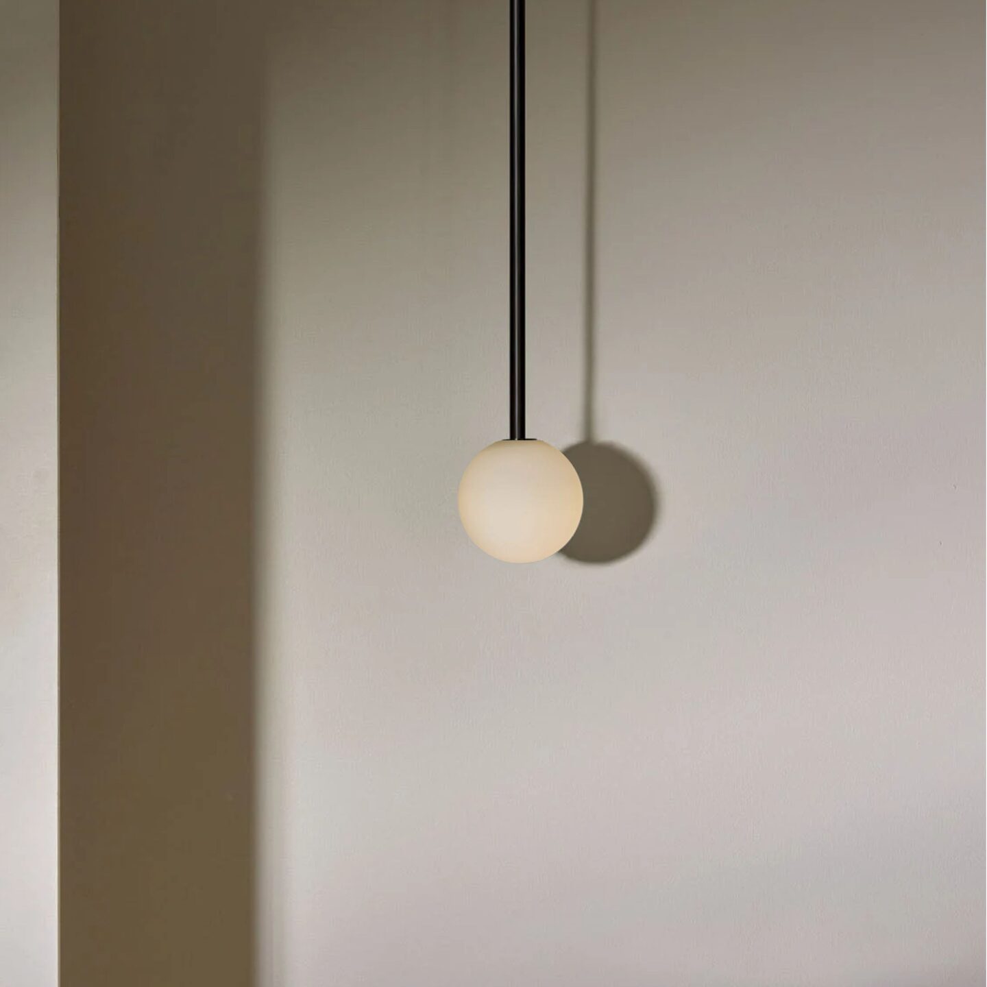 Orb Pendant Small Brushed Black Solid Rod